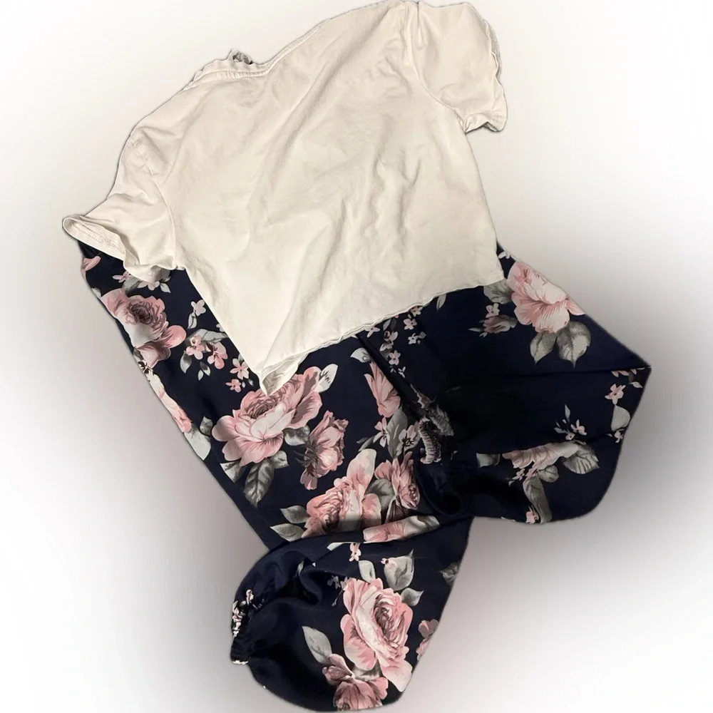 Girls' Twist Hem Top & Floral Pants Set